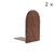 2pc Walnut Wood Bookend Stand Set