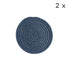 2pc 18cm Blue Cotton Rope Coaster Set