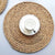 2x 18cm Round Straw Coaster