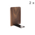 2pc Walnut Wood Bookend Stand Set