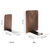 2pc Walnut Wood Bookend Stand Set