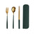 3pc Portable Gold Cutlery Set with Case