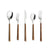 5pc Wooden-textured Cutlery Set