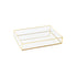 Rectangle Vintage Brass Glass Tray