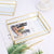 Vintage Rectangle Brass Frame Display Glass Tray Jewelry Organiser with Mirror