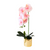 Artificial Pink Orchid Plant with Golden Pot