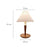 Vintage Pleated Table Lamp with Wooden Stand Pull-chain Switch