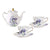 3pc Purple Iris Flower Printed Teapot Cup Set
