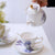 3pc Purple Iris Flower Printed Teapot Cup Set