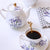 3pc Purple Iris Flower Printed Teapot Cup Set