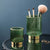 Gold Green Glass Makeup Holder