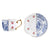 Double-sided Floral Blue White Tea Cup Set