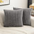 Grid Fluffy Soft Plush Cushion Cover