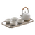 Zen Porcelain Tea Set with Teapot Cup Tray