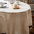 Woven Beige Jute Brown Fringe Tablecloth