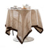 Woven Beige Jute Brown Fringe Tablecloth