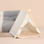 Wooden Pet Teepee Tent with Cushion