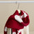 Knitted Red White Rabbit Throw Blanket